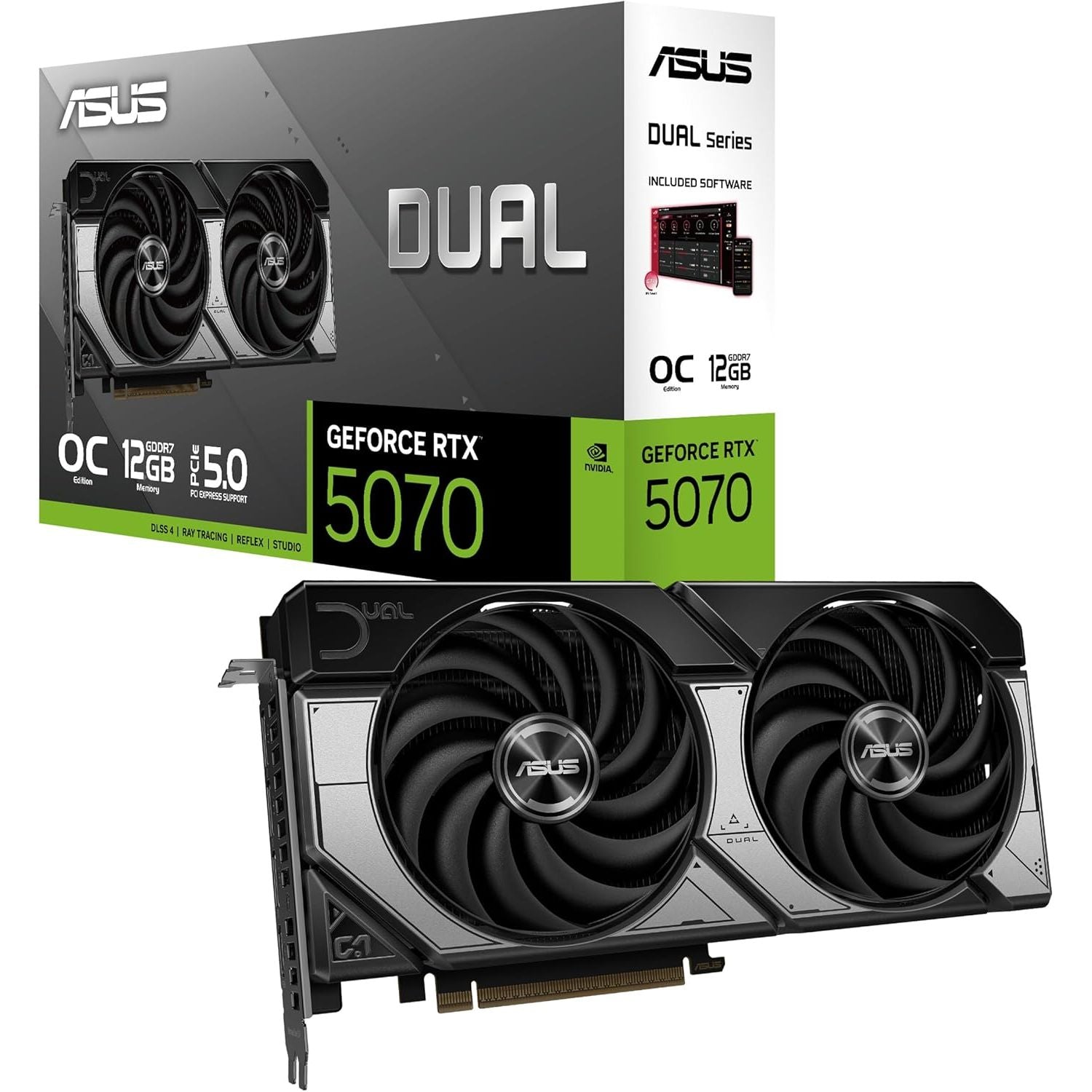Buy Ecat Tech Ltd,ASUS Dual GeForce RTX 5070 OC 12GB GDDR7 Graphics Card – PCIe 5.0, 2572MHz OC Clock, HDMI 2.1b, 3× DisplayPort 2.1b & SFF-Ready - Gadcet UK | UK | London | Scotland | Wales| Near Me | Cheap | Pay In 3 | Video Cards & Adapters